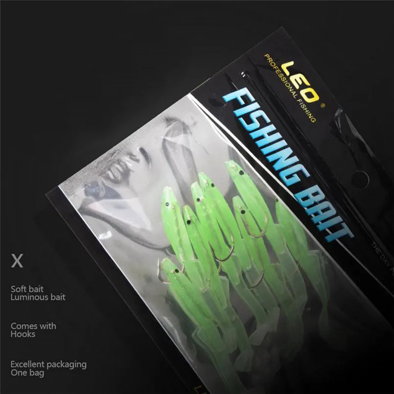 10 шт./лот светящиеся мягкие приманки для зимней рыбалки Мягкие Tiddler приманка с