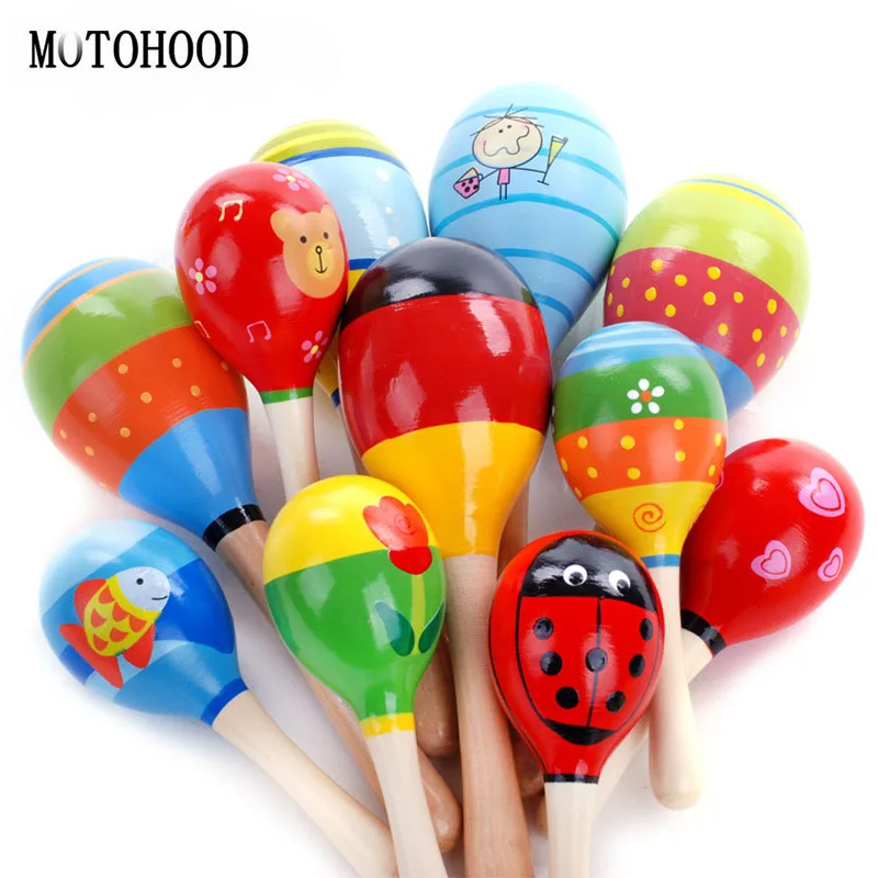 

MOTOHOOD 11.5cm 1Pcs Instrumentos Musicales Baby Wooden Toys For Kids Children Noise Maker Educational Musical Toys Rattles