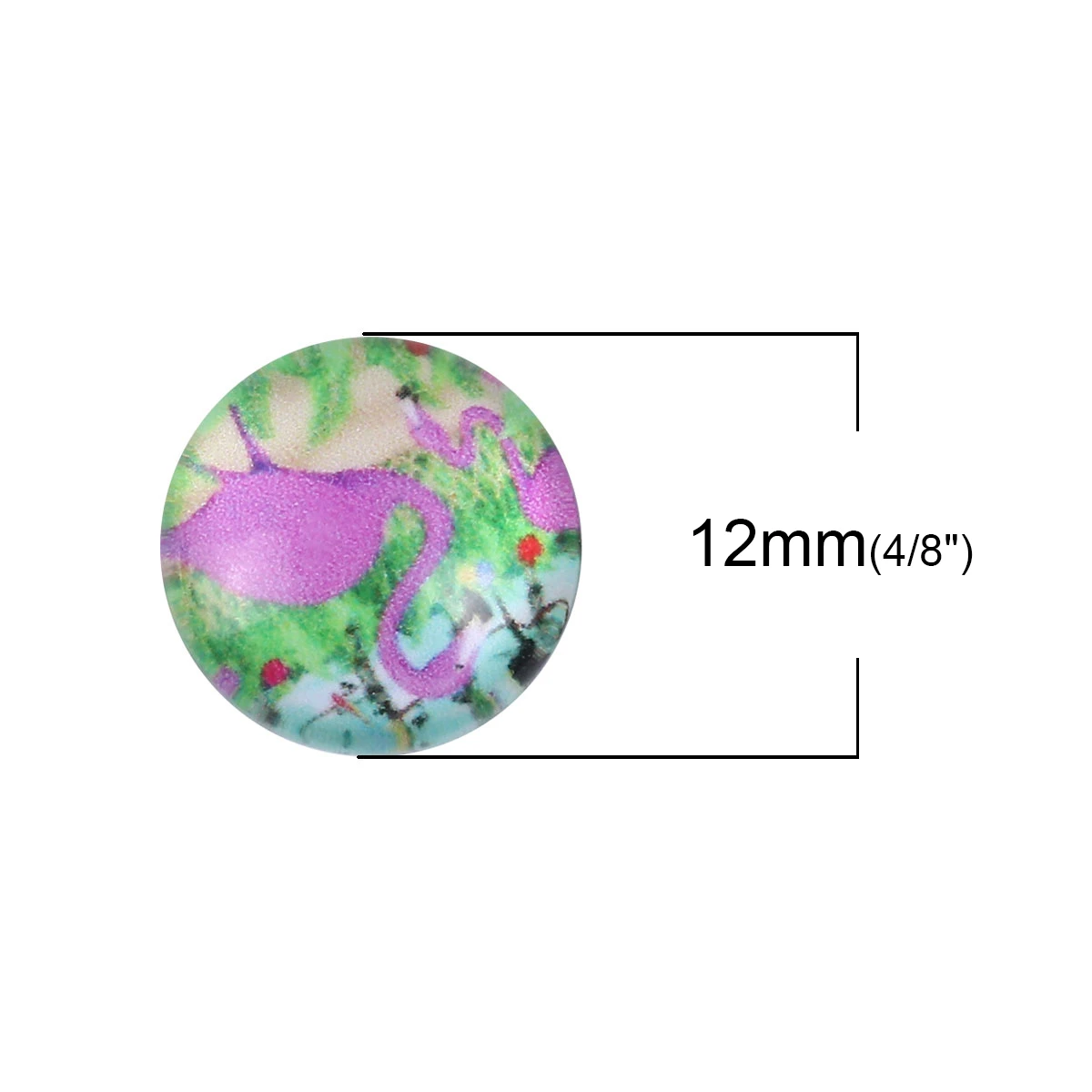 DoreenBeads стеклянное купольное уплотнение круглый кабошон Flatback зеленый лист