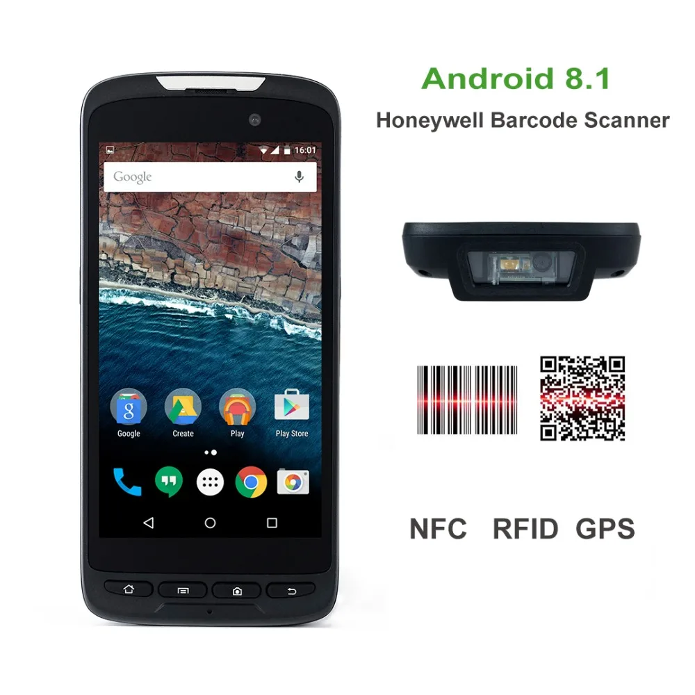 5-дюймовый прочный PDA Android 8 1 Honeywell/Zebra 1D 2D сканер штрих-кодов NXP NFC 13 56 M Бесплатный SDK