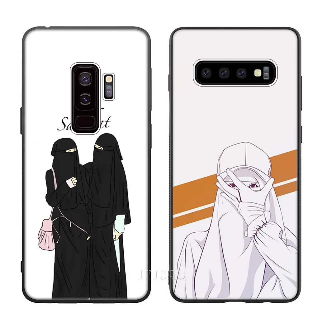 IYICAO Muslim Islamic Gril Eyes Soft Silicone Case for Samsung Galaxy S10 S9 S8 Plus S10e S6 S7 Edge Phone |