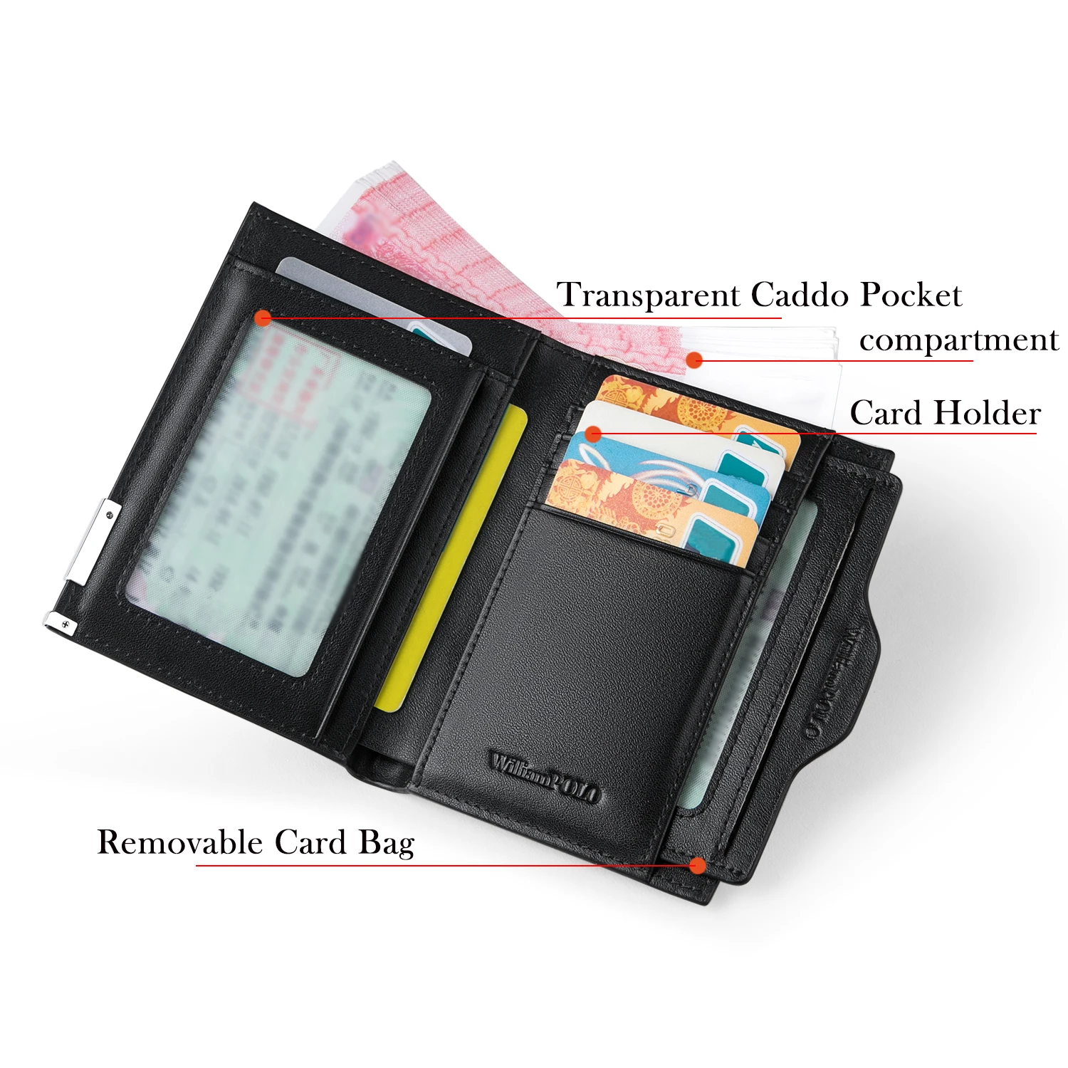 WilliamPOLO Wallet Men Genuine Leather Bifold Wallet Brand Fashion Short Design Purses Male Gift ID Credit Card Holder Purses