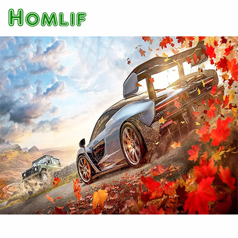 Алмазная живопись HOMLIF 5D сделай сам автомобильный пейзаж 3D вышивка крестиком