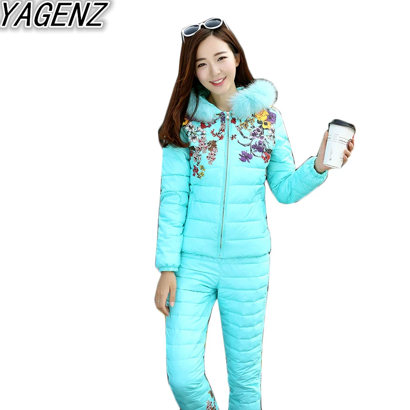 Зимний костюм из двух предметов новое хлопковое пальто с принтом + хлопковые