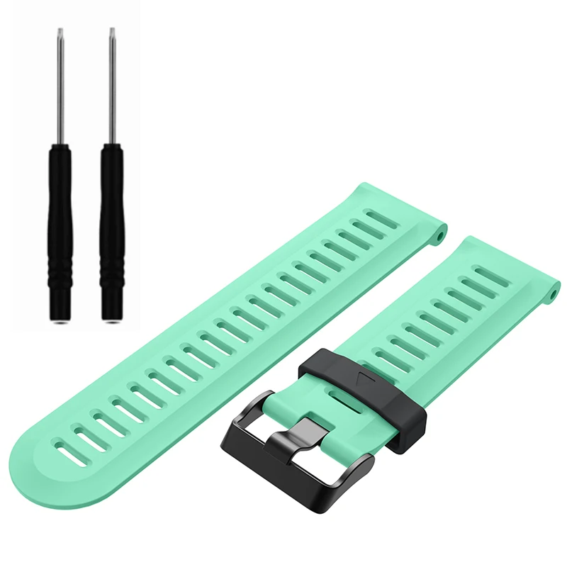 Mint Green Красочные 26 мм ширина открытый спортивный силиконовый ремешок для часов Замена браслета часы для Garmin Fenix 3 HR часы - Цвет: Mint Green