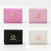 dhl 10 pieces wallet lady short wallet female candy color bow pu leather for card purse day clutch