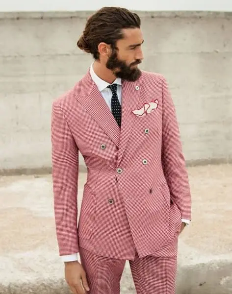 

Men Slim Fit suit Custom MADE ,BESPOKE hot pink groom wedding tuxedos with black shawl lapel,tailor made pink suit(jacket+pants