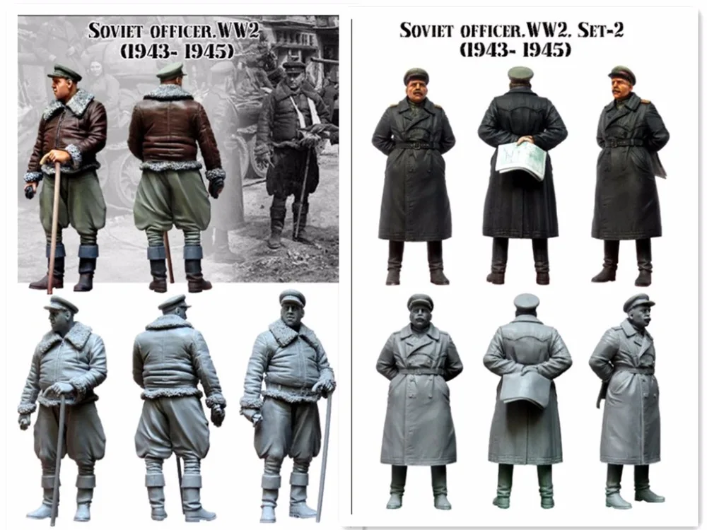 Модель советского военного офицера времен Второй мировой войны 1/35 2 человека
