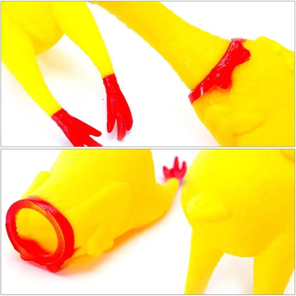 Мини кричащая резиновая курица пищащая игрушка забавная сжимаемая звуковая для