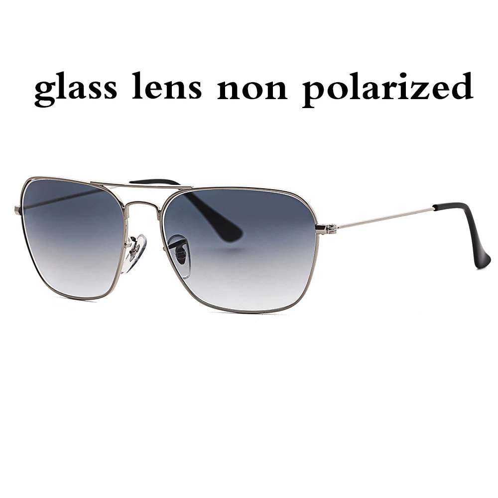 gradient grey glass 3136 караван Стиль квадратные солнцезащитные очки для мужчин и женщин Пластиковые поляризованные стеклянные линзы Винтажные Солнцезащитные очки Oculos De Sol - Цвет линз: gradient grey glass