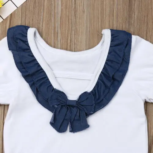 Комплект из 2 предметов милые детские повседневные топы с короткими рукавами для