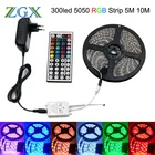 SMD RGB Светодиодные ленты Light 5050 60LEDM Гибкая неоновый Декор лампы Тира лента диода 44 К контроллер DC 12 В адаптер Комплект Новогодние товары