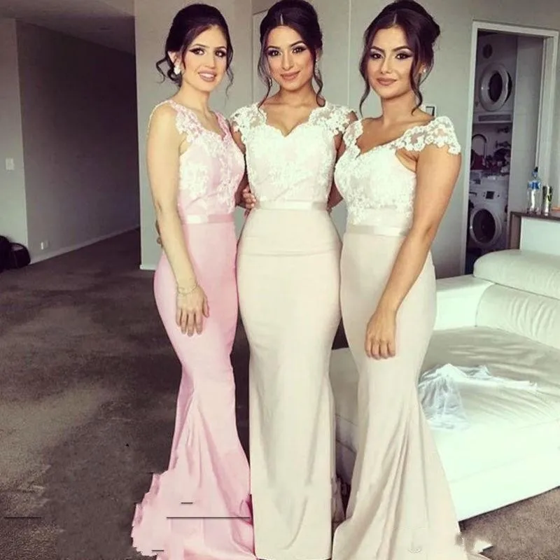 HQ Новый Дешевый Африканский Русалка Платья Невесты V Шеи Рукава Cap Кружева