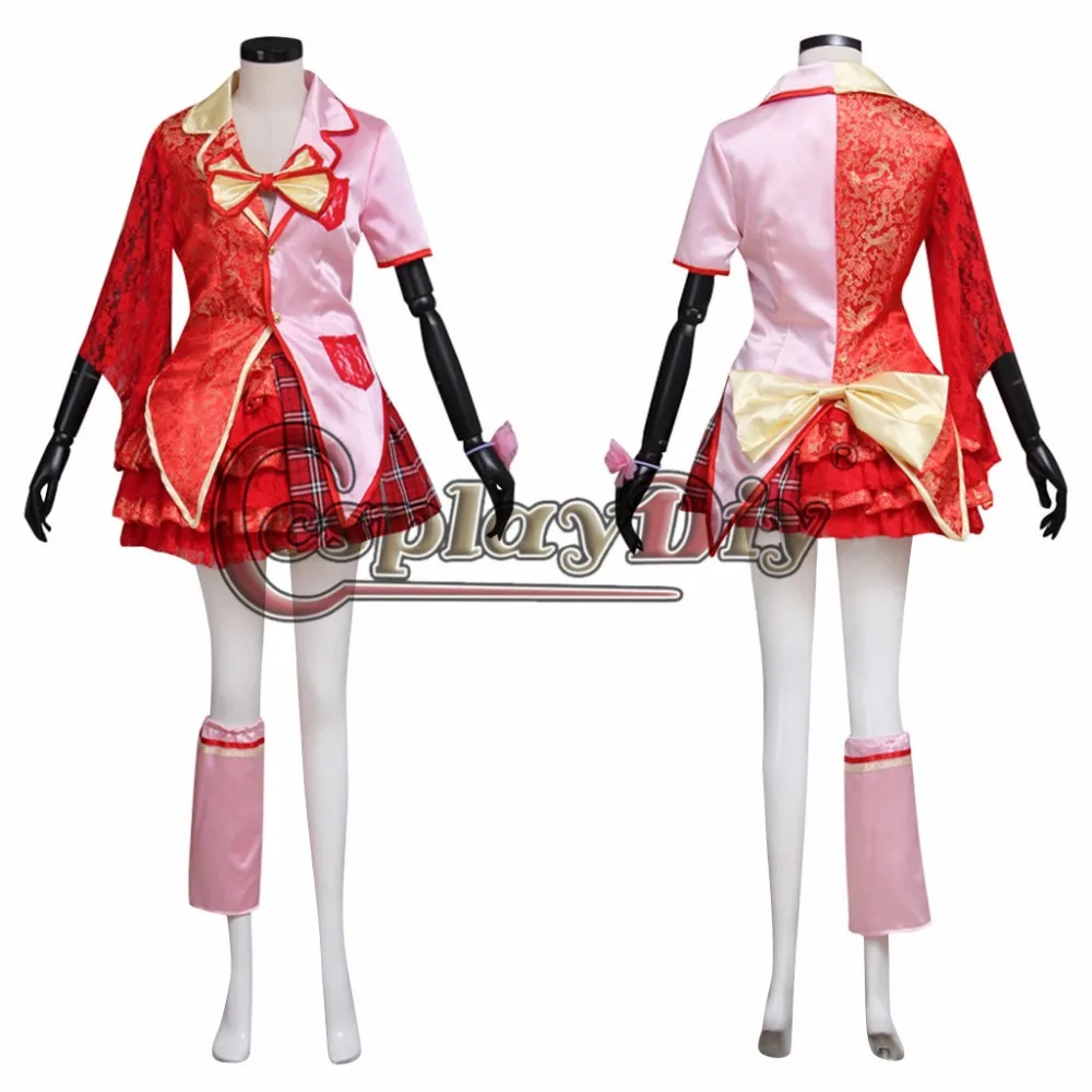 Cosplaydiy Momoiro Clover kanako momoot красное платье костюм для взрослых женщин Хэллоуин