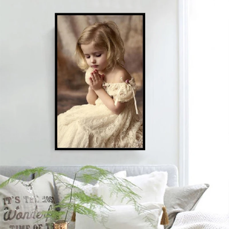 

SHANSHIYOUPIN3D DIY Angle Diamond Embroidery 5D Girl Diamond Painting Full Diamond Mosaic Needlework Crafts Home Paintings A6204