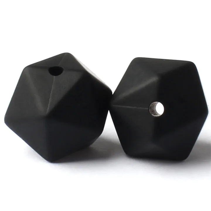 10 Black Keep& grow 10 шт. силиконовые бусины икосаэдр 14 мм Детские Прорезыватели для соски цепи Hedra Жевательные бусы ожерелье игрушки для прорезывания зубов - Цвет: 10 Black