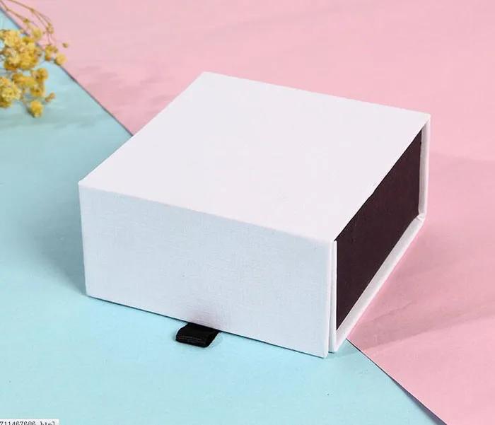 80x84x40mm Коробка для ювелирных изделий, индивидуальный логотип 5*5,5*4,5 см, подвеска, коробка для серег с магнитными кольцами, ожерелье, бумажная коробка, органайзер для ювелирных изделий - Цвет: 80x84x40mm