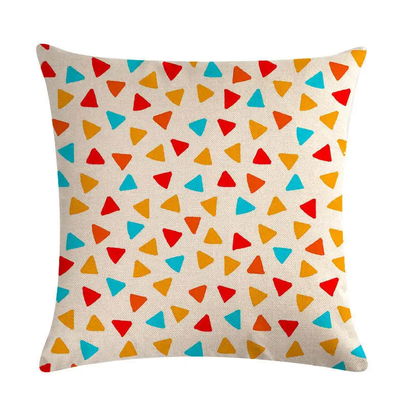 JAYQUERING Geometry Colorful Minimalist Pillow Case 45 * Vintage Creative Flax High Quality Cushions Home Bedding Set E426 | Дом и сад