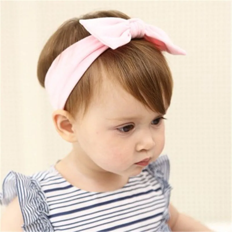 New 3PCS/Set Rabbit Ear Kids elastic hair band Girls Child Headband Cotton Dots Bowknot Flower Turban Headwear Hair Accessories |