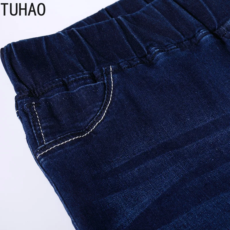 TUHAO Women's Elastic Waist Skinny Stretch Jeans Plus Size 9XL 8XL 7XL 6XL Jeans Casual Denim Pencil Pants Women Jeans AKZ