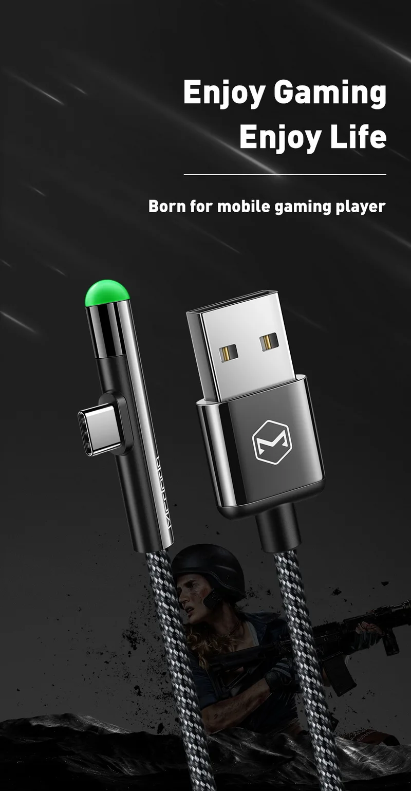 MCDODO светодиодный кабель для быстрой зарядки USB C type C кабель для зарядки USB-C для samsung S10 S9 Xiaomi Mi 9 huawei mate 20 Pro P20
