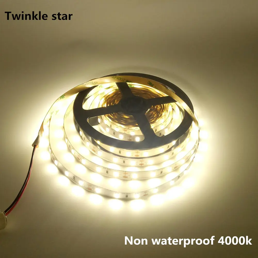 

led strip light 5630 5730 smd 300led 5m waterproof ip65 and Non waterproof ip20 dc 12v 4000k nature white flexible led tape rope