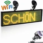 64*16 пикселей, 12 В, 5 мм, желтая Светодиодная панель с Wi-Fi, панель для прокрутки автомобиля, плата для отображения сообщений, SMD, внутренний экран для магазина