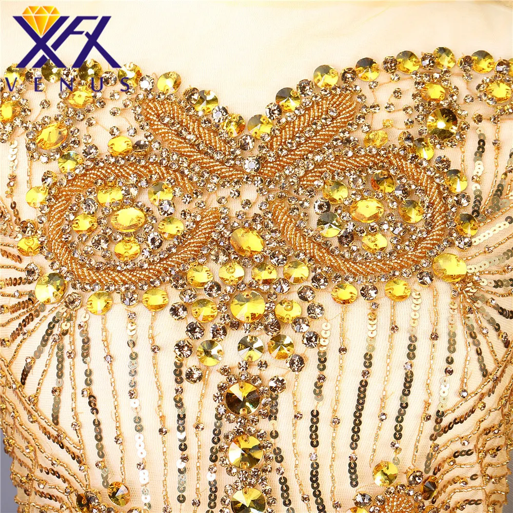 XFX VENUS Pretty камень для пришивания beads большой размер с бисером участки разразы лиф