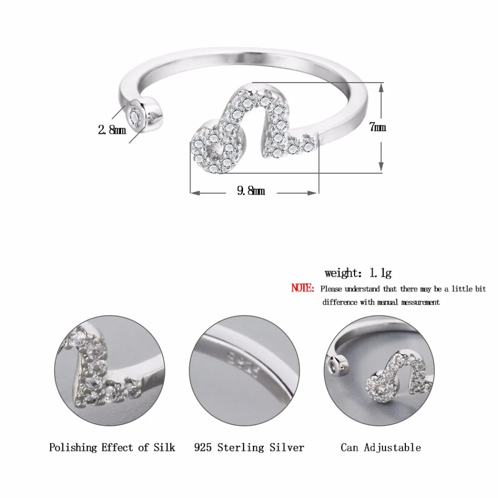 Чандлер серебряный цвет Лев созвездия кольцо для женщин Свадьба панк AAA Кристалл