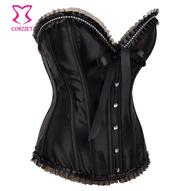 Горный хрусталь и викторианская кружевная отделка Элегантный Корсет Бюстье