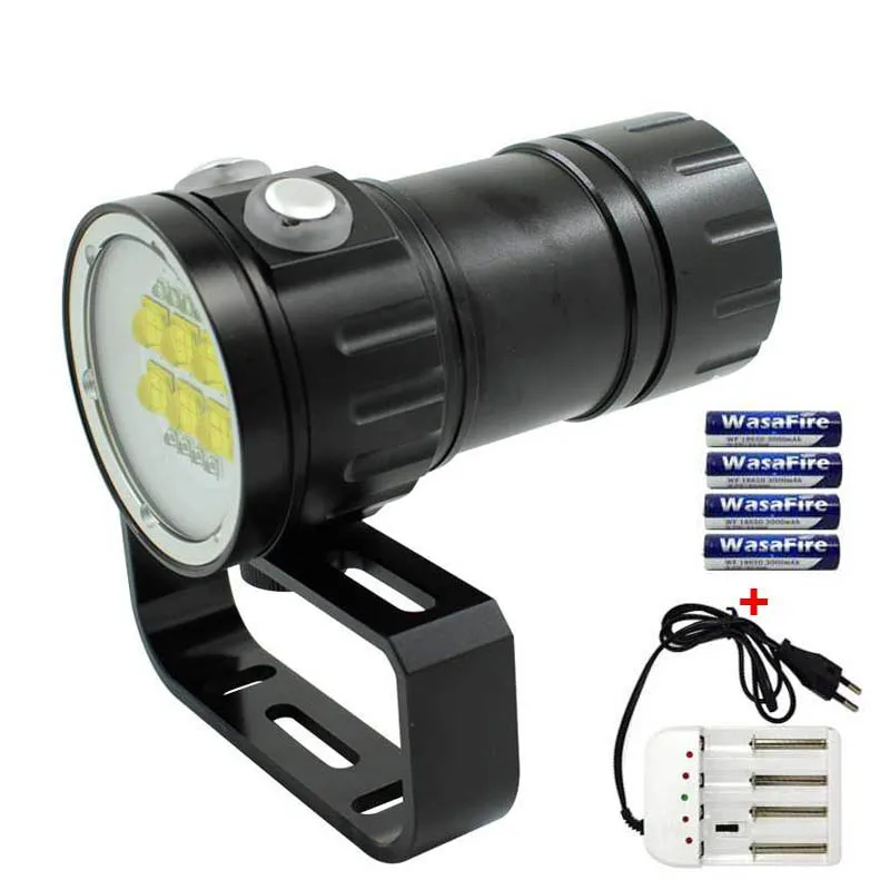 B1 (14LEDs) Подводный фонарь для дайвинга видео фотографии фотографа светодиодный фонарик Дайвинг белый красный свет led для фото подводной охоты фонарик с аккумулятором 18650 с зарядкой фанарики подводные фонари подводного фанарь - Испускаемый цвет: B1 (14LEDs)