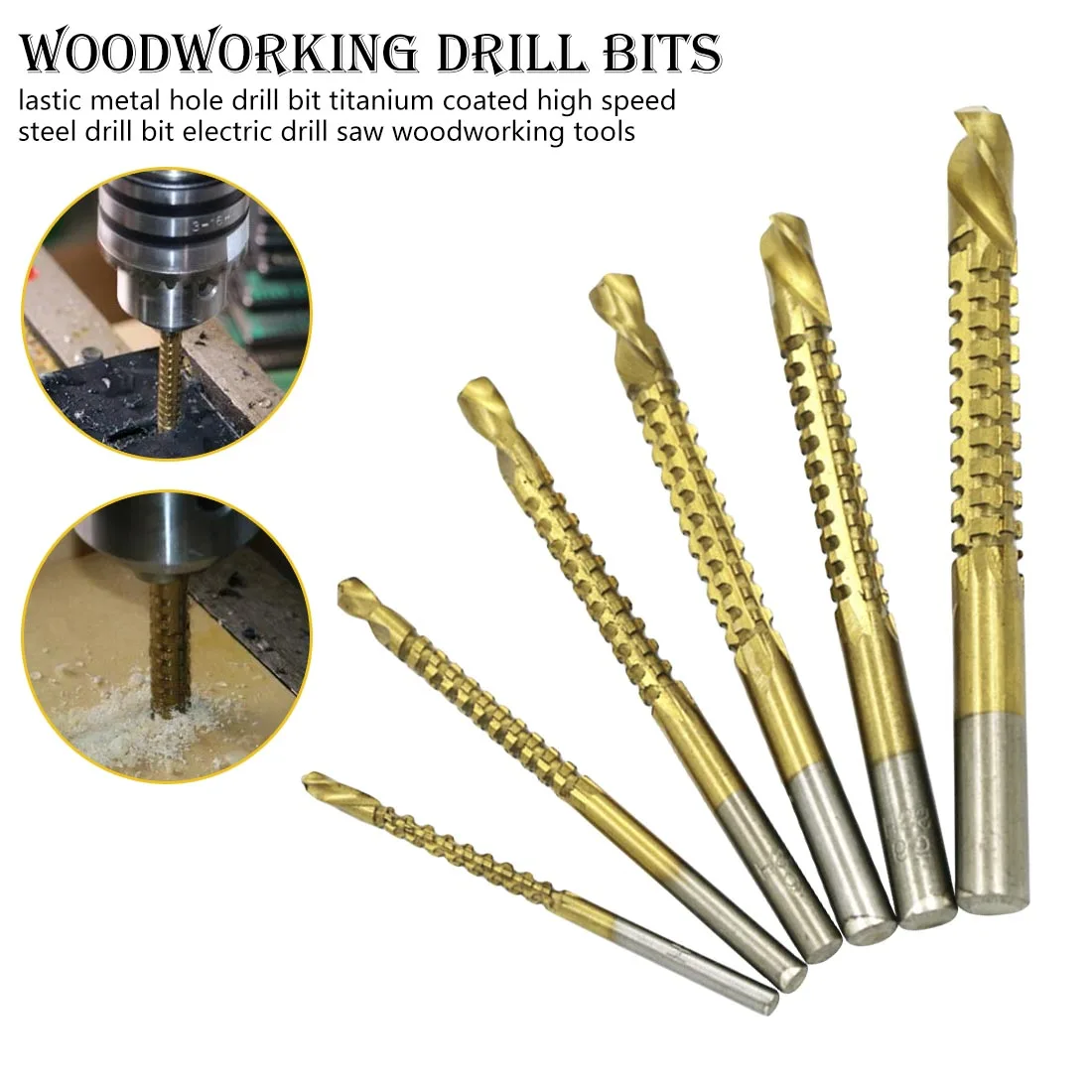 6 шт./компл. высокоскоростные стальные сверла плотник деревообрабатывающее
