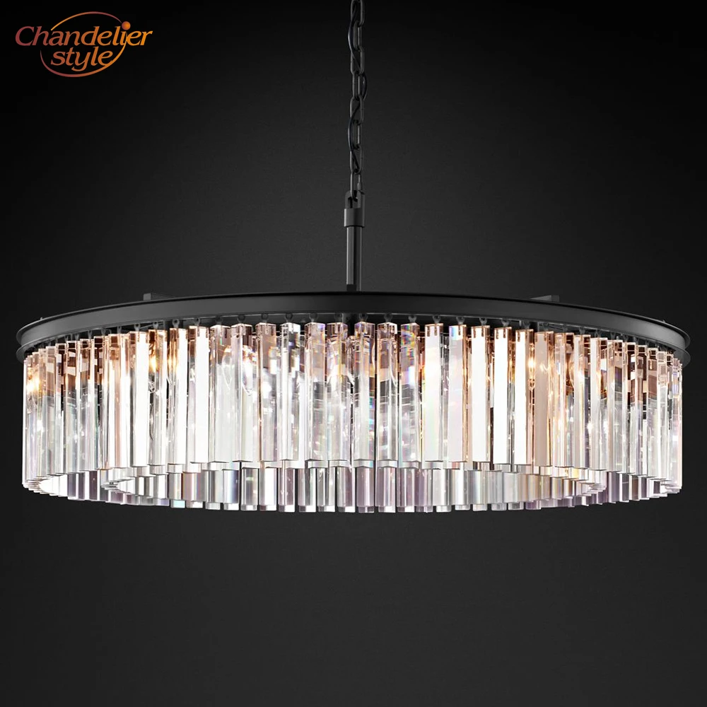 Стеклянная Круглая хрустальная люстра Rhys современная в стиле ретро