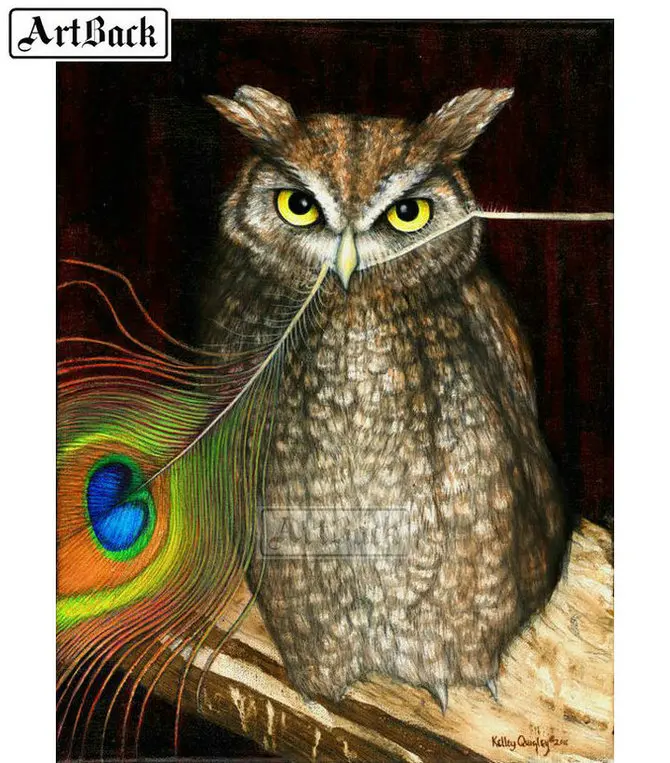 

Full square drill 5d diamond painting owl new diamond embroidery 3d rhinestone mosaic peacock feather handmade crafts