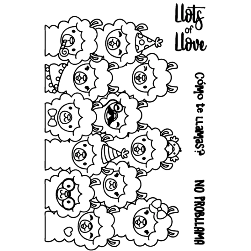 

Llama Party Transparent Clear Silicone Stamp/Seal for DIY scrapbooking/photo album Decorative clear stamp sheets FXL185