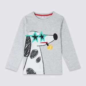Повседневная трикотажная футболка для мальчиков Little Maven, осенне-Весенняя хлопковая Футболка серого цвета с длинными рукавами и круглым вырезом