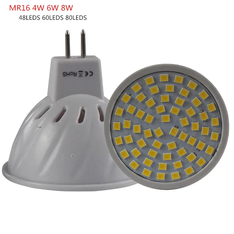 20 шт. MR16 GU10 smd2835 светодиодный фонарик E27 220 В 230 Открытый Прожекторы 4 Вт 6 8 48 60leds 80