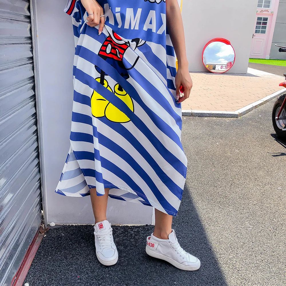 2019 летнее платье без рукавов с рисунками героев мультфильма длинные платья