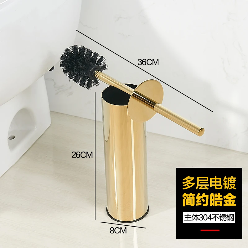 luxury gold toilet brush holder set durable bath brush head cleaning brush replacement bathroom brush holder stainless steel free global shipping