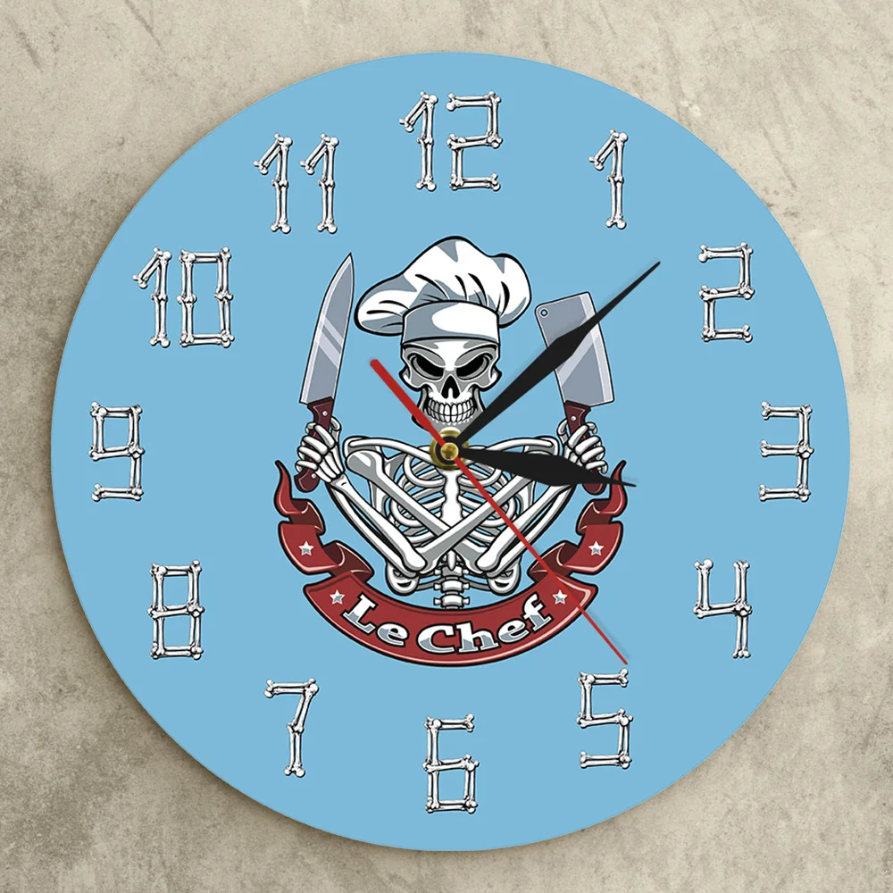 Настенные часы Le chef с изображением черепа кухонные современные дизайнерские