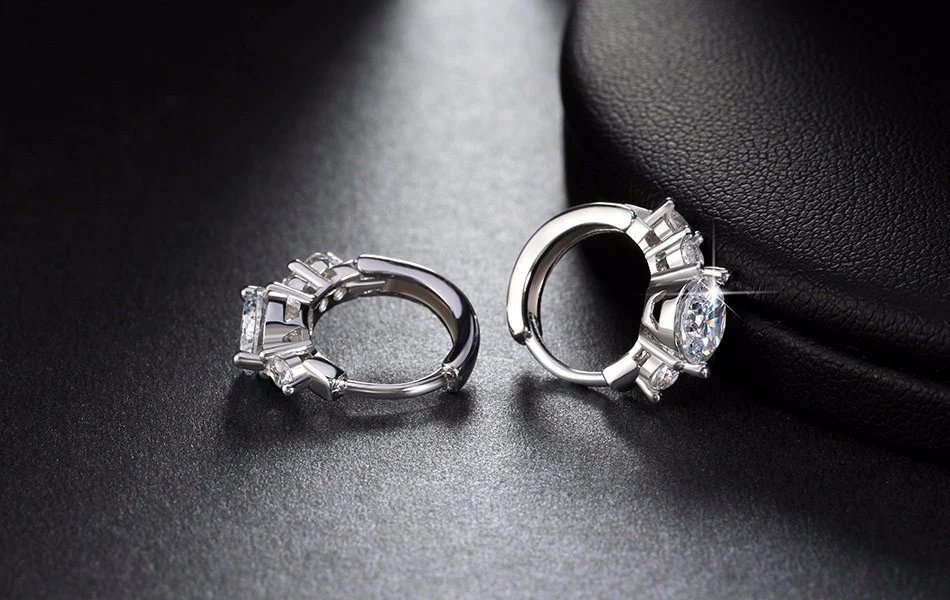 ORSA JEWELS Новое поступление серебряные серьги-шпильки с 0.75ct Сердца и стрелы Огранки Циркония Кристалл женские серьги серебро OE107