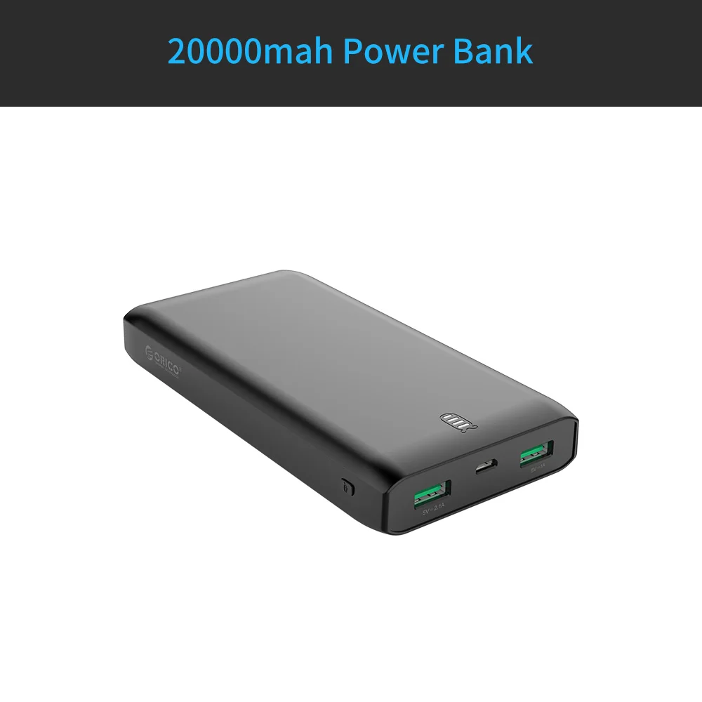 ORICO 10000 мАч Внешний аккумулятор Двойной USB порт 12 Макс выход универсальное USB зарядное устройство для мобильного телефона планшета - Цвет: 20000mah Power Bank