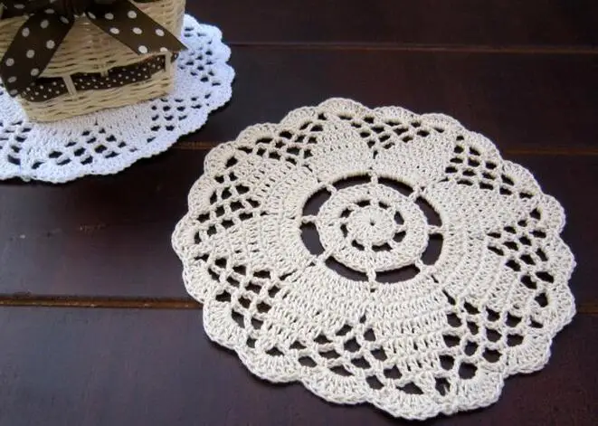 Хлопковый коврик для стола сделай сам кружевная подставка круглая вязания