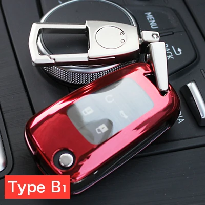 Red Shell With Ring Скорость движения воздуха ТПУ 2/3/4 Автомобильный ключ с кнопкой чехол для ключей в виде ракушки ключница защитное кольцо для Chevrolet Cruze Malibu заднее Защитное Резиновое покрытие бампера для sail Aveo аксессуары - Название цвета: Red Shell With Ring