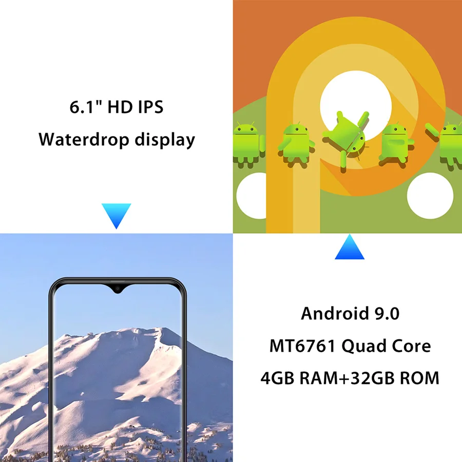 Мобильный телефон LEAGOO M13 4 ГБ ОЗУ 32 ПЗУ Android 9.0 6 1 дюймовый экран Waterdrop MTK6761 четыре