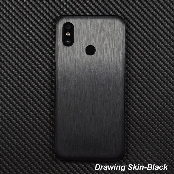 Drawing Skin Black 3D углеродное волокно/кожа/дерево шкуры защитная задняя крышка телефона наклейка для XIAOMI Mi9 MIX3 Mi8 SE Redmi 6 Pro 5 Plus Note 7 - Цвет: Drawing Skin Black
