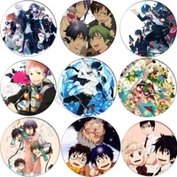 1pcs anime blue exorcist cosplay badge cartoon ao no exorcist rin okumura brooch pins collection bags badges for backpacks