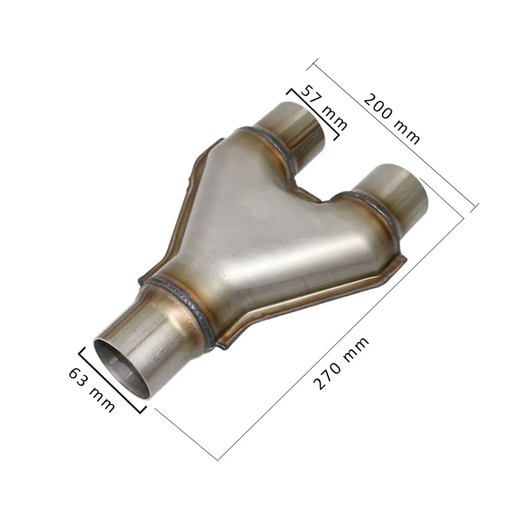 Высокое качество нержавеющая сталь 201 выхлопная Y-PIPE автомобиля 2 ''2,25'' 3 ''в/из автомобиля глушитель y-труба в 1 мм Толщина - Цвет: YP-25225