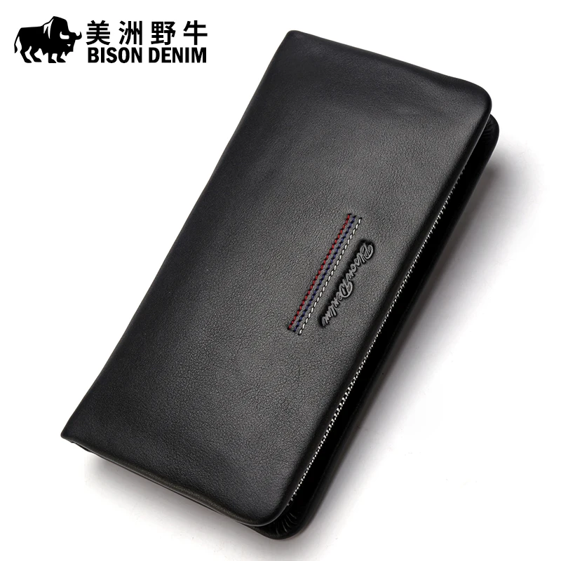 известных брендов BISON DENIM мужской клатч большая кошелёк бумажник портмоне