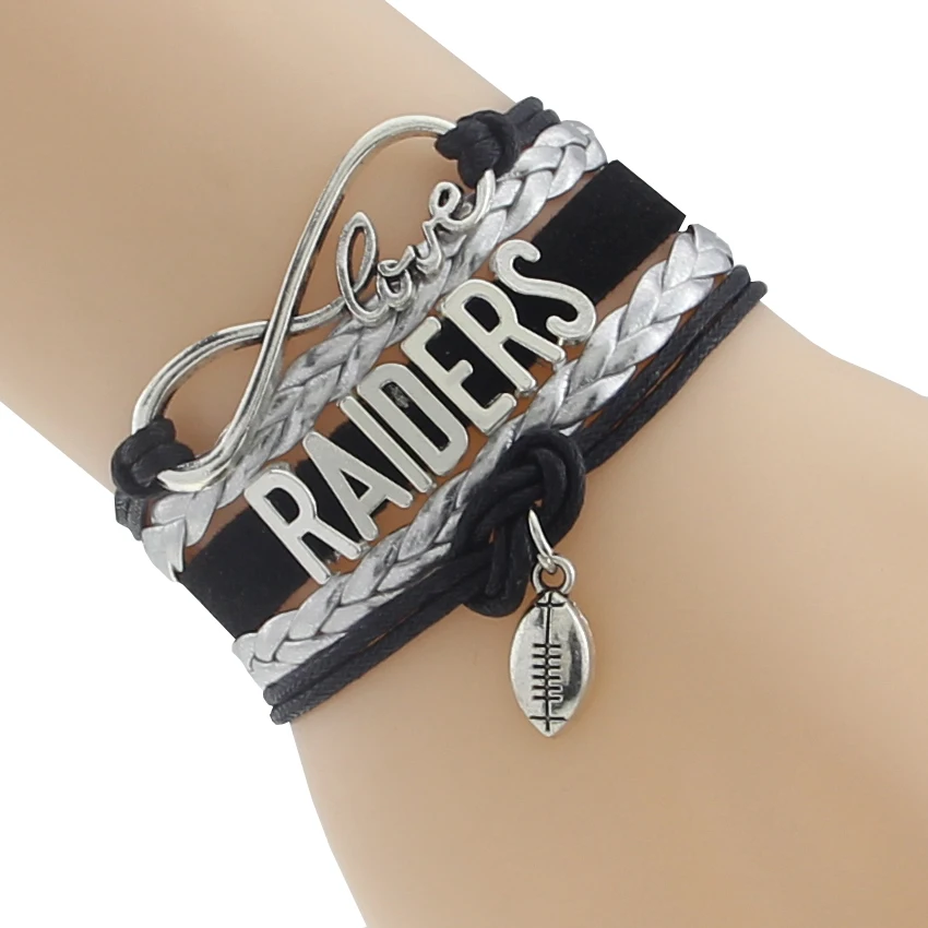 Ручная плетеная тесьма и многослойный хит продаж Черный Серебряный кожаный шнур